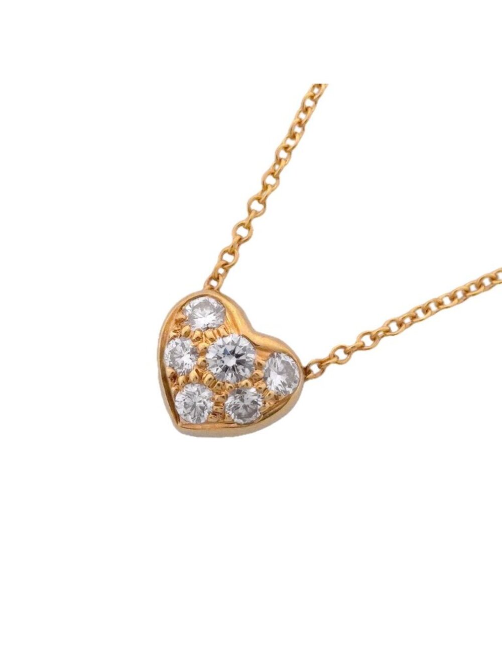 Tiffany & Co Necklace Heart Pave 18k Yellow Gold Diamond